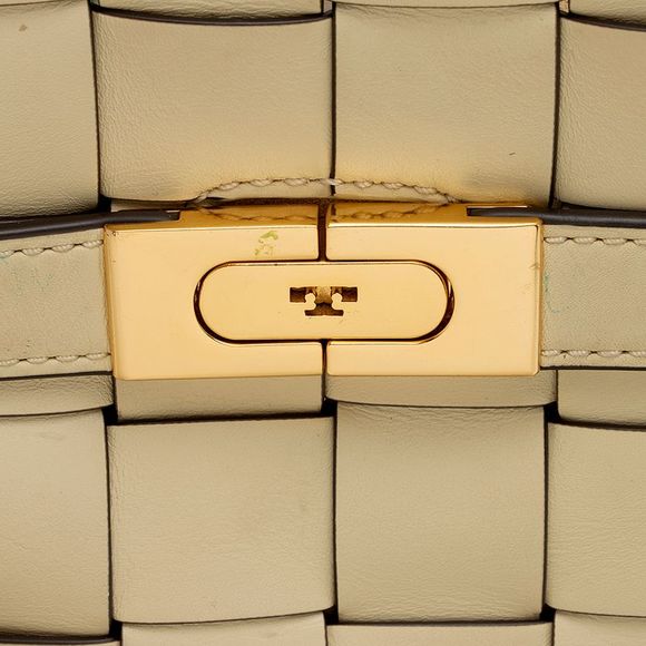 Tory Burch Leather Lee Radziwill Woven Double Satchel - Picture 8 of 15